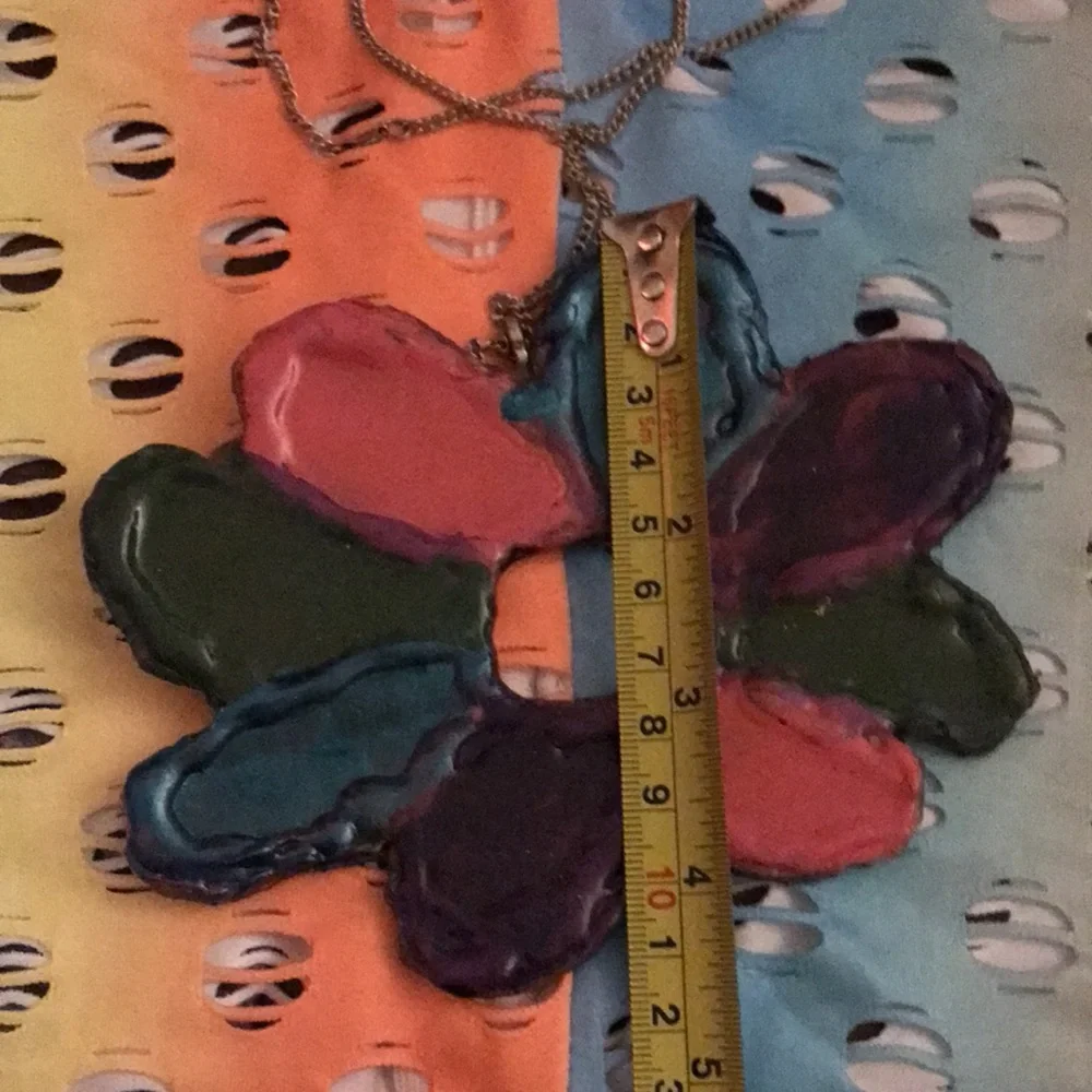 Flower Colorful Unique Vintage Rare One of a Kind Handmade Necklace